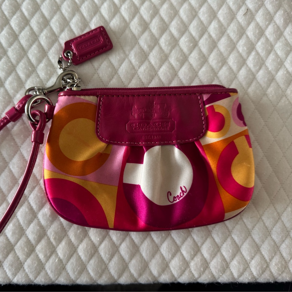 Coach Fuchsia and Orange Wristlet